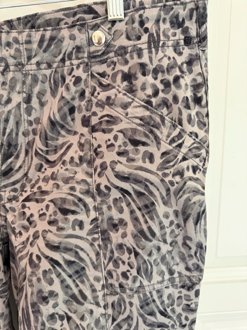 Pilcro Neutral Gray Leopard-Print Pants - Picture 3 of 6